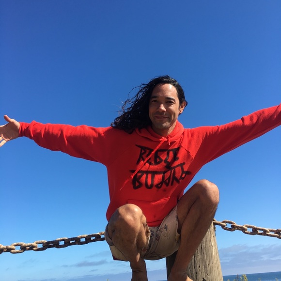 Rebel Buddha red hoodie black logo - Picture 3 of 5